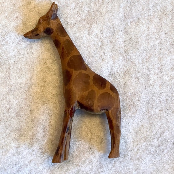 Wooden Carved Giraffe - Approximately 4” Tall - Picture 2 of 5